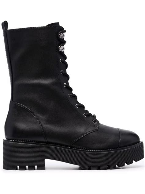 michael kors bryce leather boot|Bryce Leather Platform Combat Boot .